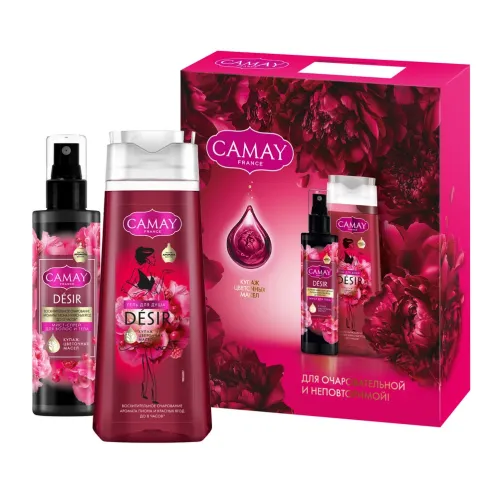 Подарочный набор Camay Desir Гель для душа 250 мл и мист-спрей для волос тела 190 мл – 1