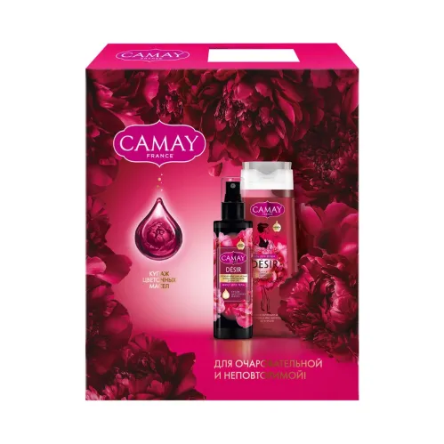 Подарочный набор Camay Desir Гель для душа 250 мл и мист-спрей для волос тела 190 мл – 2