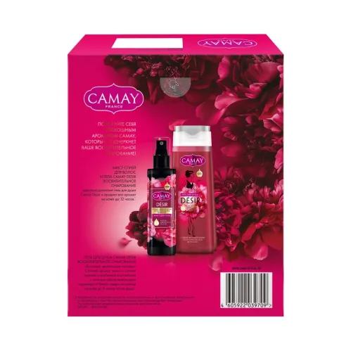 Подарочный набор Camay Desir Гель для душа 250 мл и мист-спрей для волос тела 190 мл – 3