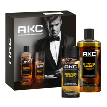 Подарочный набор Акс Янтарное манго Дезодорант спрей 150мл и гель для душа 2в1 400 мл