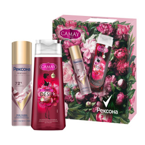 Подарочный набор Рексона Парфюмированная коллекция Антиперспирант спрей 150 мл и Camay гель для душа 250мл - 1