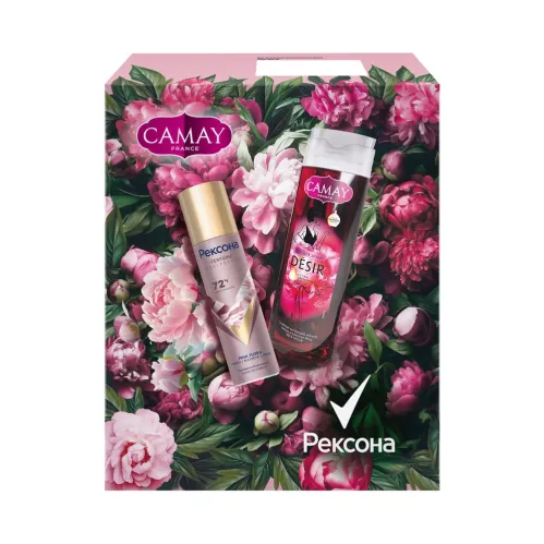 Подарочный набор Рексона Парфюмированная коллекция Антиперспирант спрей 150 мл и Camay гель для душа 250мл – 2