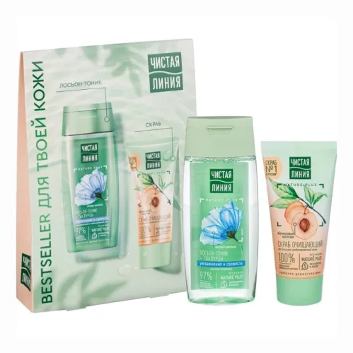 Подарочный набор Чистая линия Bestseller Лосьон-тоник для лица 100мл и скраб для лица 50 мл – 1