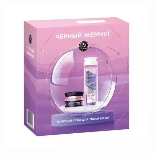 Подарочный набор Черный жемчуг Мультиуход Вода мицеллярная 250 мл и крем для лица век 46 мл – 2