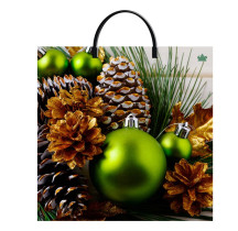 Пакет подарочный Зеленые шары 37*36 см