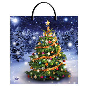 Пакет подарочный Шарики на деревянном 44*40 см