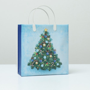 Пакет подарочный СИМА ОПТ Праздничная елка 26*24*10 см
