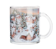 Кружка стекло Зимний пейзаж 320 мл