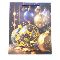 Пакет подарочный Новогодний 26*32*10 см