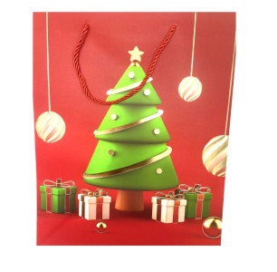 Пакет подарочный Новогодний 26*32*10 см