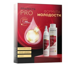 Подарочный набор Прелесть Professional Prof Формула молодости Шампунь 380 мл и спрей для волос 200 мл