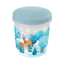 Банка для хранения Полимербыт Снежное настроение набор 500 мл и 1 л