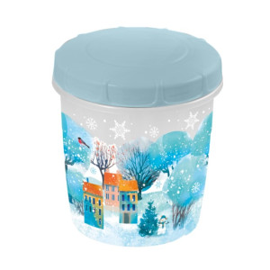 Банка для хранения Полимербыт Снежное настроение набор 500 мл и 1 л