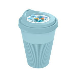 Стакан Полимербыт Снежное настроение голубой 420 мл