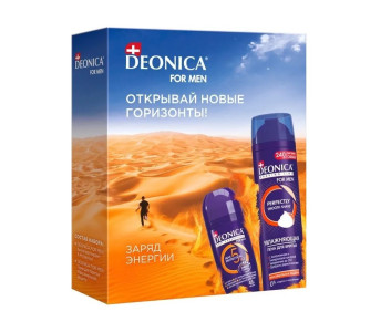 Подарочный набор Deonica For Men Заряд энергии Антиперспирант ролик 50 мл и пена для бритья 240 мл