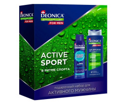Подарочный набор Deonica For Men Active Sport Антиперспирант спрей 150 мл и гель для душа 3в1 250 мл