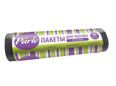 Пакеты для мусора PARLO черные 6 мкм 30 л 20 шт