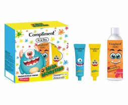 Подарочный набор Compliment Megamonsters Гель-пена для ванны 200 мл, краска для ванн голубая 50 мл и краска для ванн желтая 50 мл