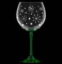 Бокал Eva Glass Снегопад для вина зеленый 650 мл