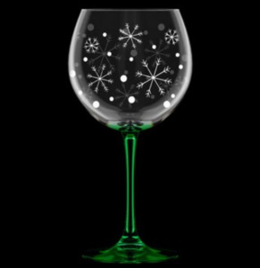 Бокал Eva Glass Снегопад для вина зеленый 650 мл