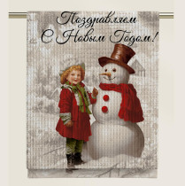 Полотенце вафельное Vse Doma Снеговик 45*60 см