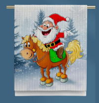 Полотенце вафельное Vse Doma веселый Дед Мороз 45*60 см