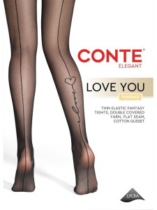 Колготки Conte Love you имитация шва 20 Den цвет Nero размер 4