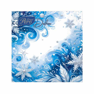 Салфетки бумажные GrandPero Deluxe Морозный узор 33х33 см 3-слойные 20 шт