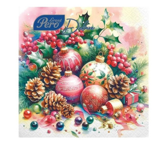 Салфетки бумажные GrandPero Deluxe Этюд 33х33 см 3-х слойные 20 шт