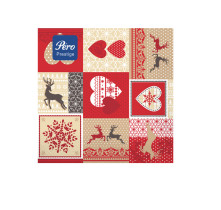 Салфетки бумажные Pero Prestige Счастье 33х33 см 3-х слойные 20 шт