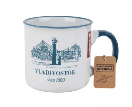 Кружка Lakomo Marine Владивосток белый с синим 540 мл