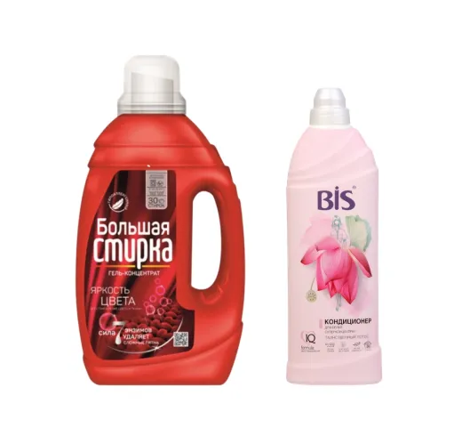 Гель для стирки Большая стирка +кондиционер для белья BIS Таинственный лотос 450 мл  – 1