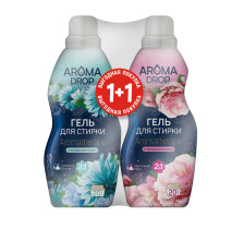 Гель для стирки Aroma Drop  2в1 Свежесть лотоса 1000 мл +Цветочный микс 1000 мл