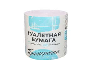 Туалетная бумага Приморская серая без втулки 1-х слойная 1 рулон 55 м