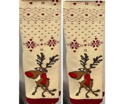 Носки Hobby Line женские Олень в шарфе махра внутри размер 36-40