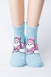 Носки Hobby Line женские Кошечка в шапке махра-пенка размер 36-40