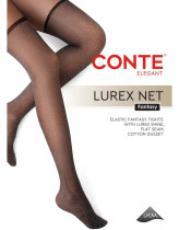 Колготки Conte Lurex Net иммитация чулок с люрексом 40/30 Den цвет Grafit размер 3