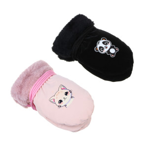 Варежки Galante детские на флисе на веревке цвет в ассортименте размер 12 - 1