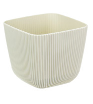 Кашпо Пиканто белый ротанг 110х110 мм 0.65 л