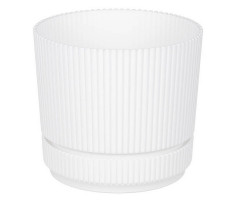 Кашпо Стрип белый d-140 мм 1.3 л