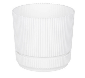 Кашпо Стрип белый d-140 мм 1.3 л