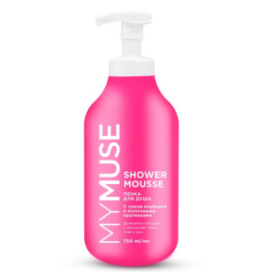 Гель для душа MY MUSE с соком клубники и молочными протеинами гель-пенка 750 мл