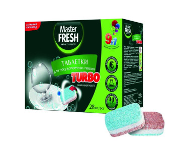 Таблетки для посудомоечных машин Master Fresh Turbo 9в1 28 штук