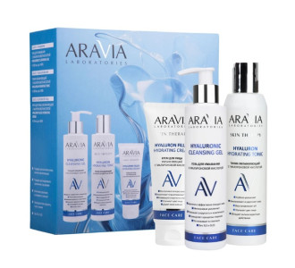 Набор ARAVIA Prof Aqua Splash для ухода за кожей лица Крем для лица 50мл, Гель для умывания 200мл, Тоник увлажняющий 200мл