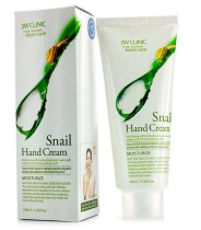 Крем для рук 3W Clinic Moisturizing Snail Увлажняющий с муцином улитки 100 мл
