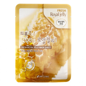 Маска для лица 3W Clinic Fresh Royal Jelly Тканевая с пчелиным маточным молочком 23 гр