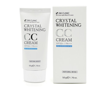 Тональный крем 3W Clinic Crystal Whitening СС осветляющий Натуральный бежевый SPF50+ 50 гр