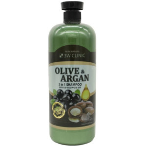 Шампунь для волос 3W Clinic с аргановым маслом и оливой 1500 мл