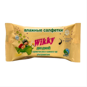 Салфетки влажные Wikky детские 15 шт