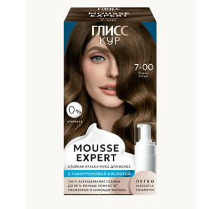 Краска для волос ГЛИСС КУР мусс 7.00 Тёмно-русый 85 мл